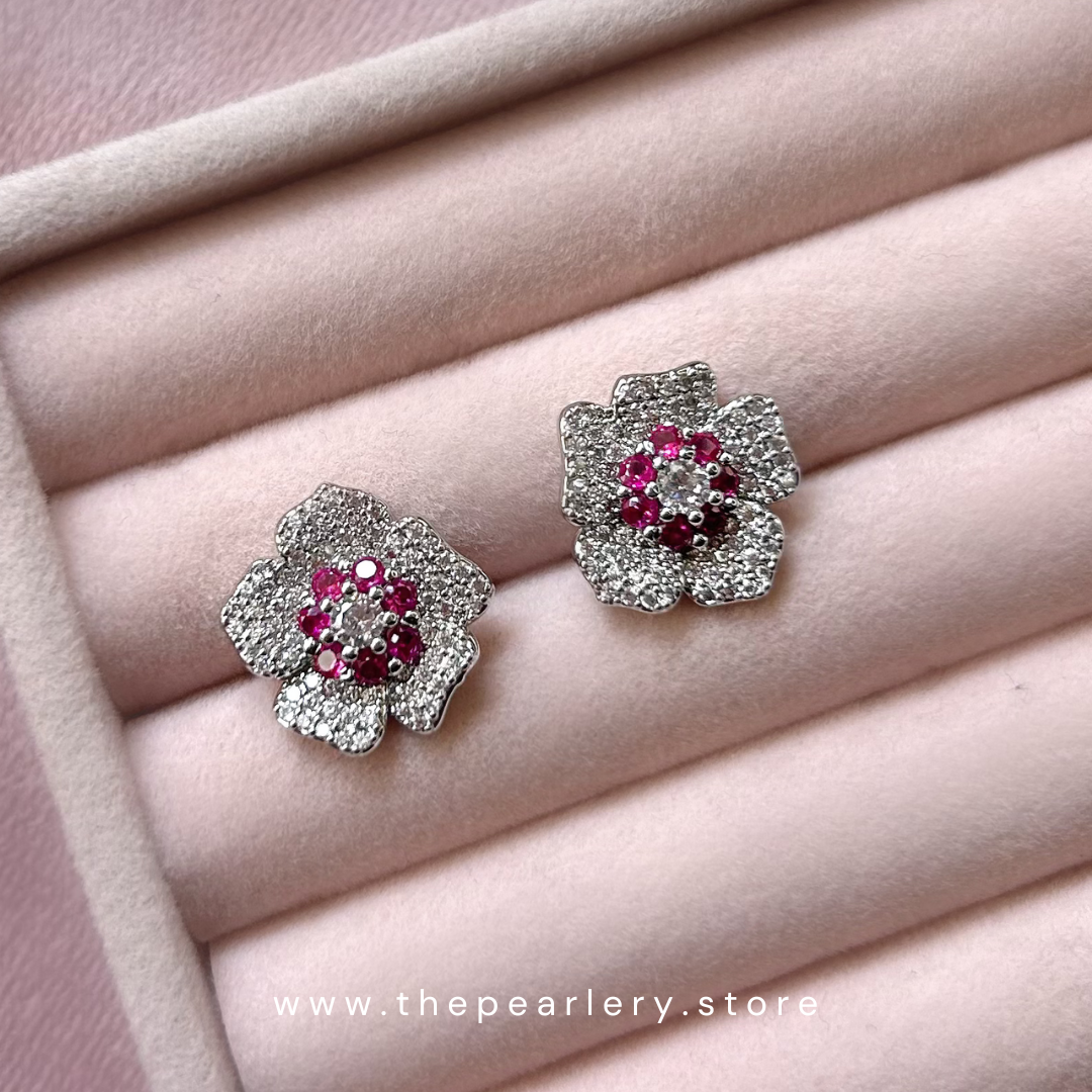 Pink Bloom CZ pair