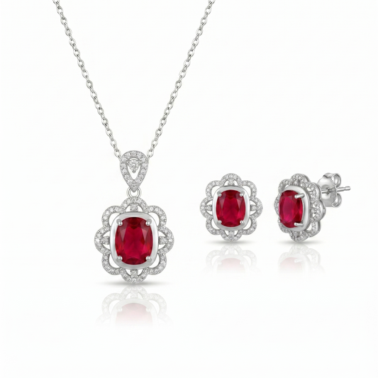Zoya Pendant Set - Maroon
