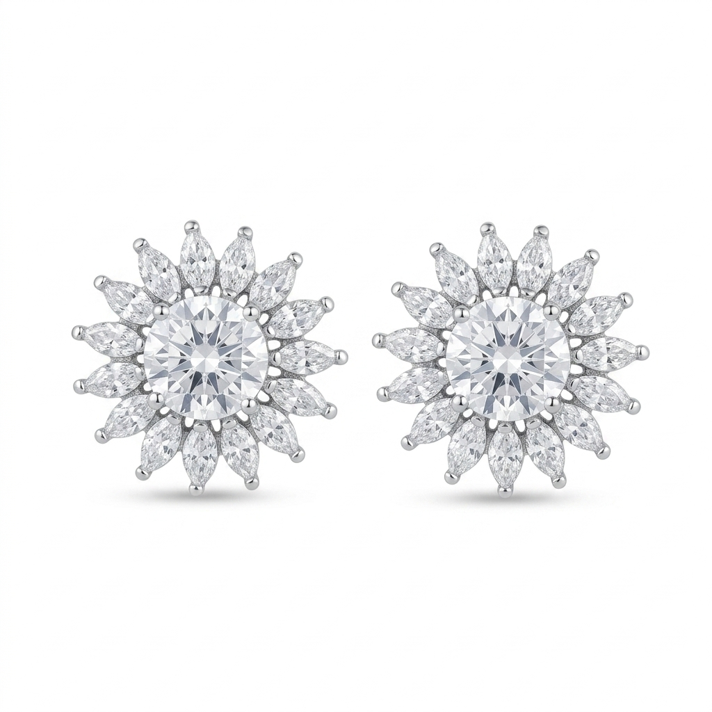 Sunflower CZ Studs