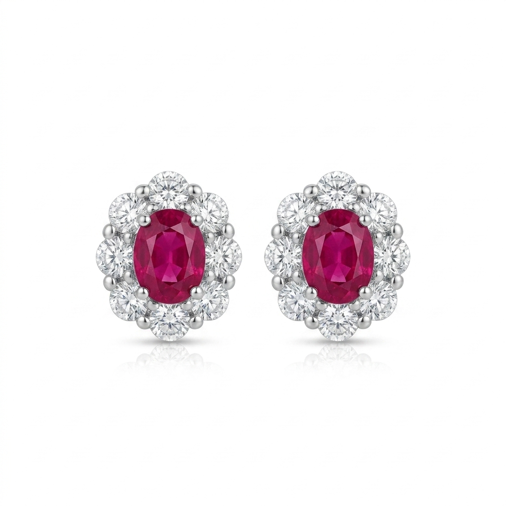 Celeste Crimson Studs