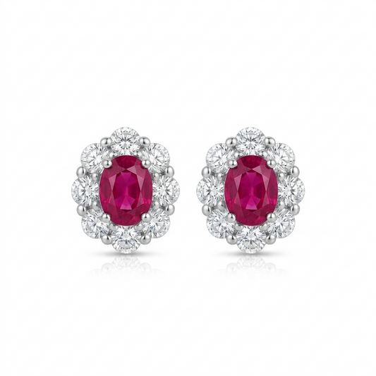 Celeste Crimson Studs