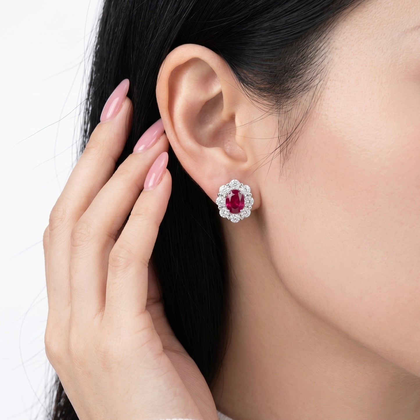 Celeste Crimson Studs