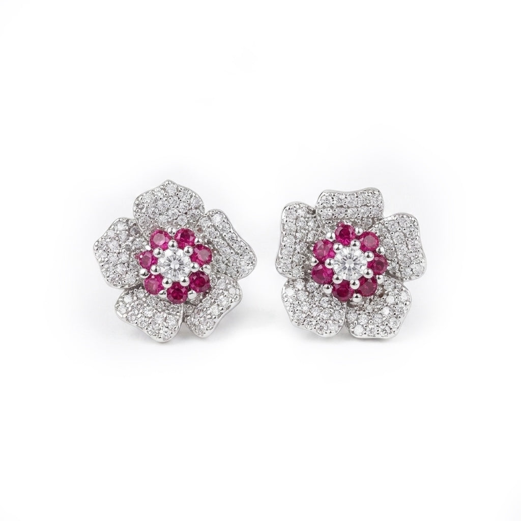 Pink Bloom CZ pair