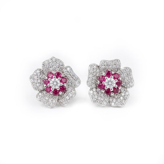 Pink Bloom CZ pair