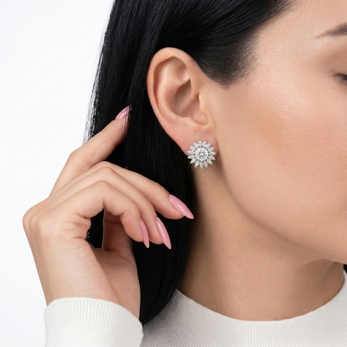 Sunflower CZ Studs